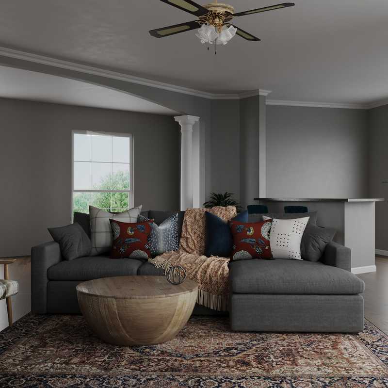 Classic, Bohemian, Coastal, Traditional, Farmhouse Living Room Design by Havenly Interior Designer Elyse