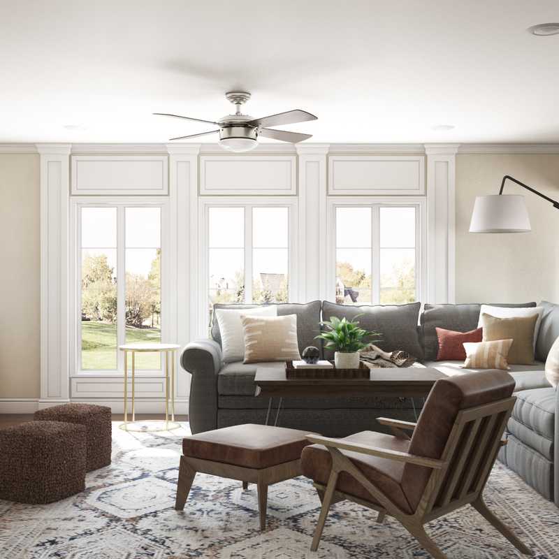 Bohemian, Transitional Living Room Design by Havenly Interior Designer Stacy