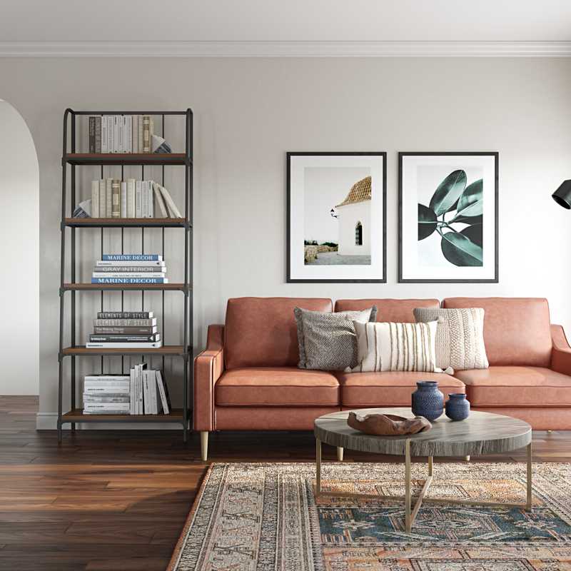 Contemporary, Bohemian, Industrial, Midcentury Modern Living Room Design by Havenly Interior Designer Robyn