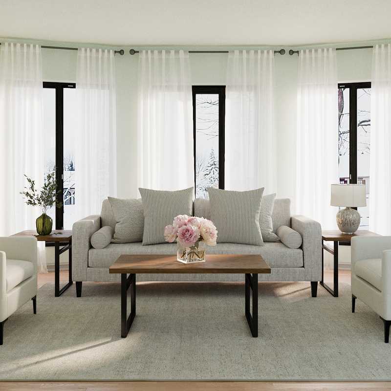 Coastal, Farmhouse Living Room Design by Havenly Interior Designer Austin