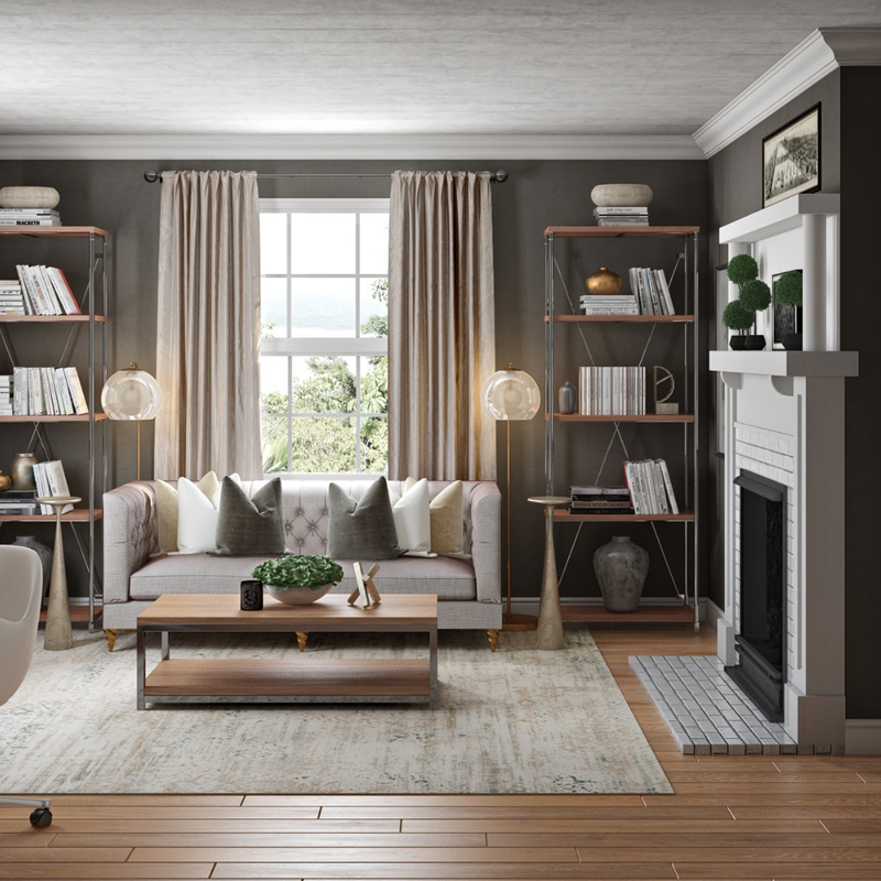 Farmhouse Living Room Design by Havenly Interior Designer Levi