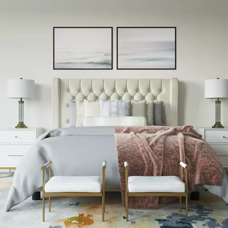 Contemporary, Coastal, Glam Bedroom Design by Havenly Interior Designer Erin