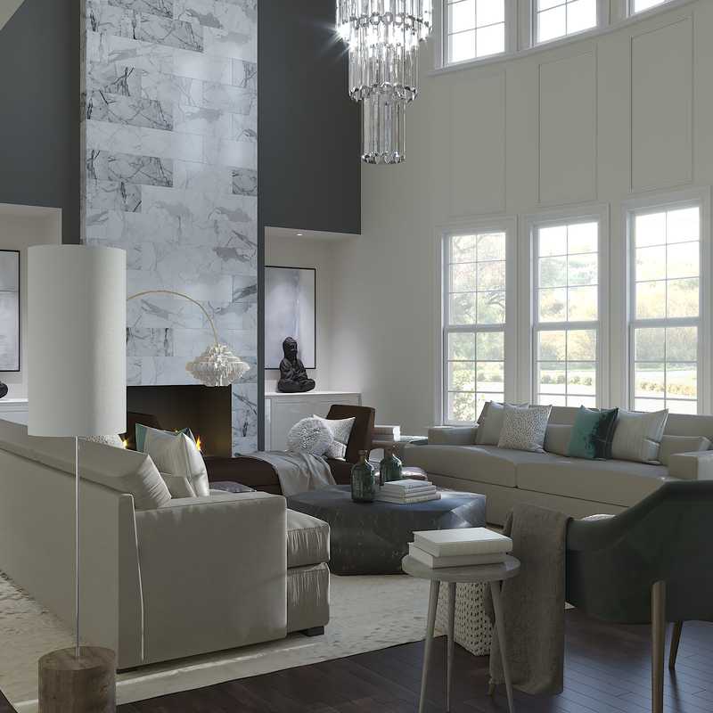 Contemporary, Preppy, Scandinavian Living Room Design by Havenly Interior Designer Jill