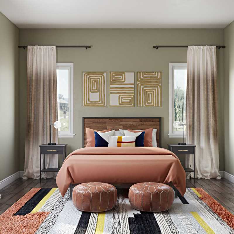 Bohemian, Industrial Bedroom Design by Havenly Interior Designer Carolyn