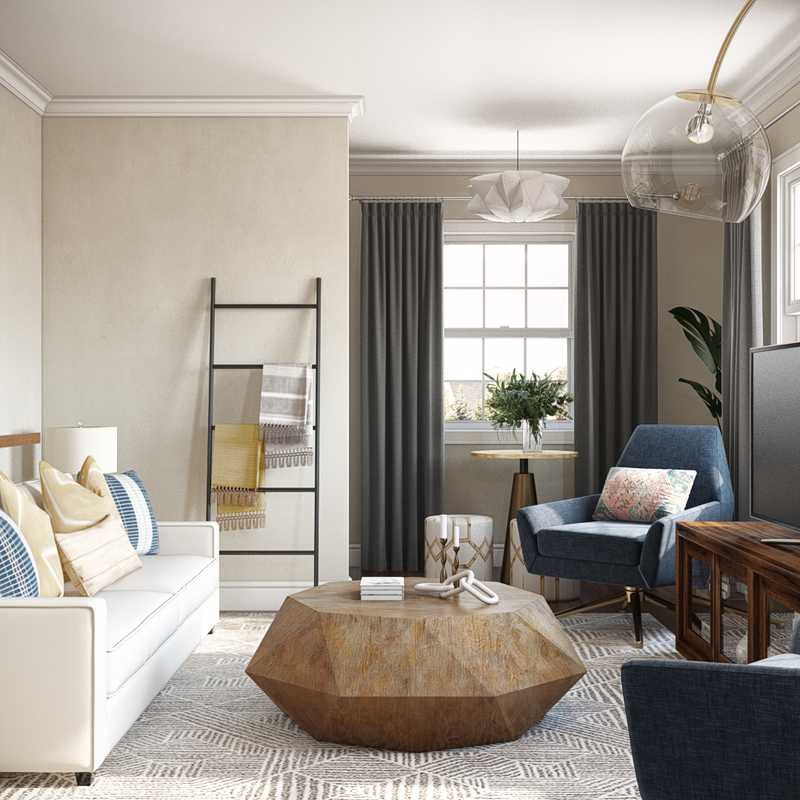 Contemporary, Bohemian Living Room Design by Havenly Interior Designer Matthew