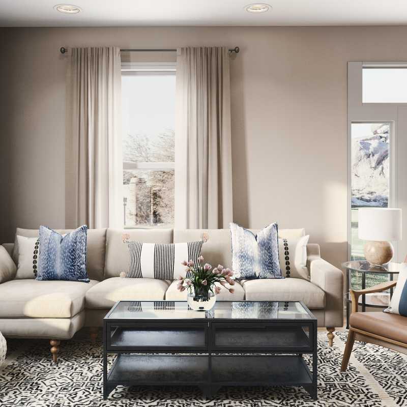 Modern, Coastal, Industrial Living Room Design by Havenly Interior Designer Dani