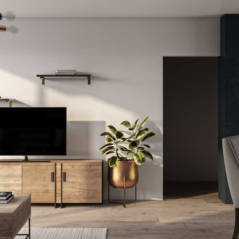 Contemporary, Glam, Midcentury Modern Living Room Design by Havenly Interior Designer Laura