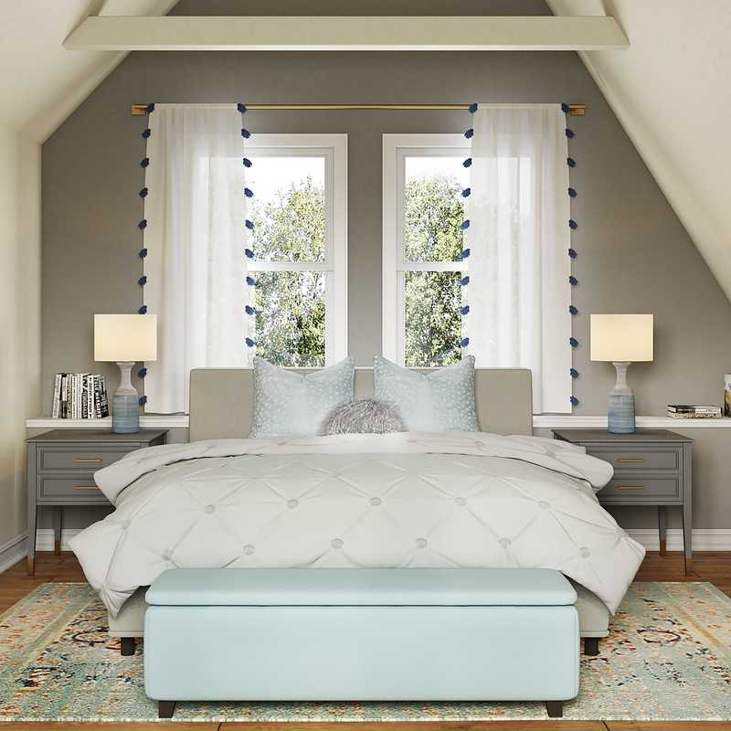 Contemporary, Bohemian Bedroom Design by Havenly Interior Designer Victoria