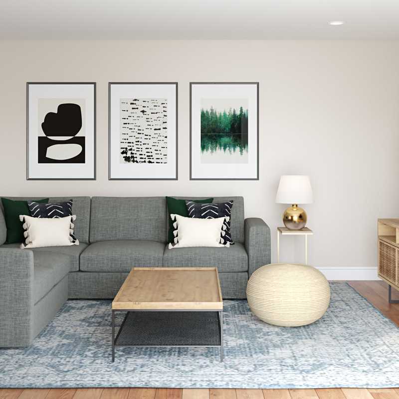 Eclectic, Bohemian, Scandinavian Living Room Design by Havenly Interior Designer Hayley