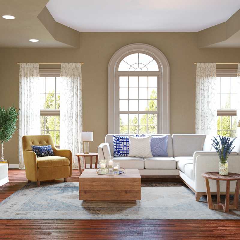 Contemporary, Traditional, Farmhouse Living Room Design by Havenly Interior Designer Catrina