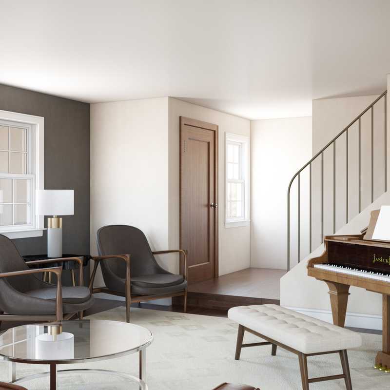 Industrial, Midcentury Modern Living Room Design by Havenly Interior Designer Sydney