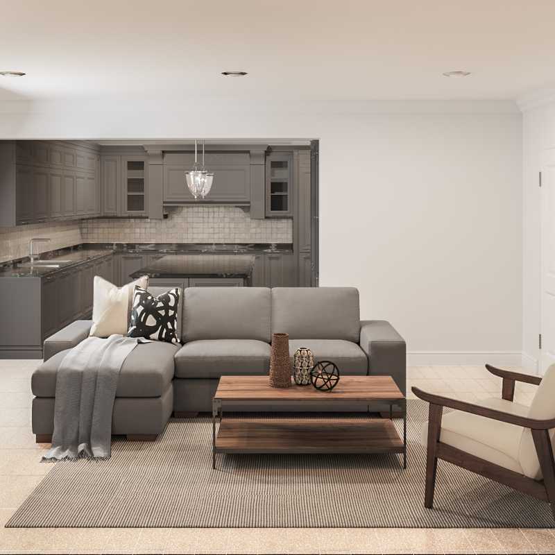 Modern, Industrial, Farmhouse Living Room Design by Havenly Interior Designer Natalie
