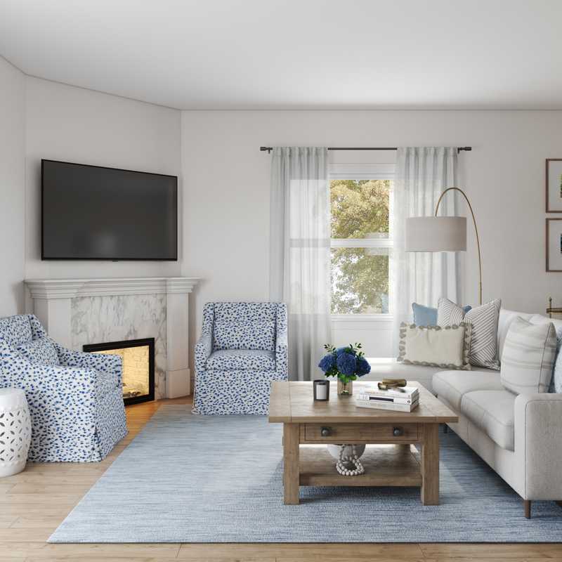 Classic, Coastal, Transitional, Preppy Living Room Design by Havenly Interior Designer Lisa