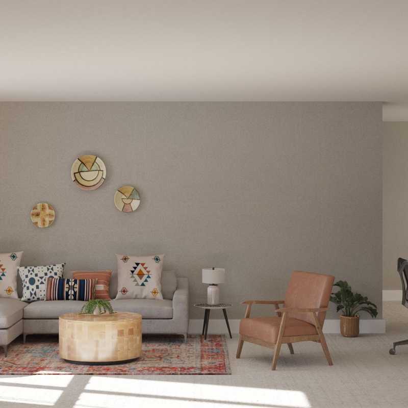 Bohemian, Midcentury Modern Living Room Design by Havenly Interior Designer Priscila