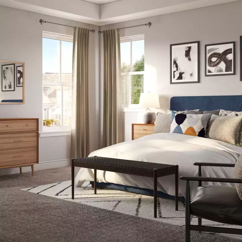Midcentury Modern, Scandinavian Bedroom Design by Havenly Interior Designer Erin