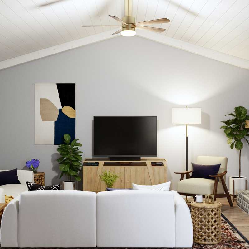 Midcentury Modern, Scandinavian Living Room Design by Havenly Interior Designer Justin