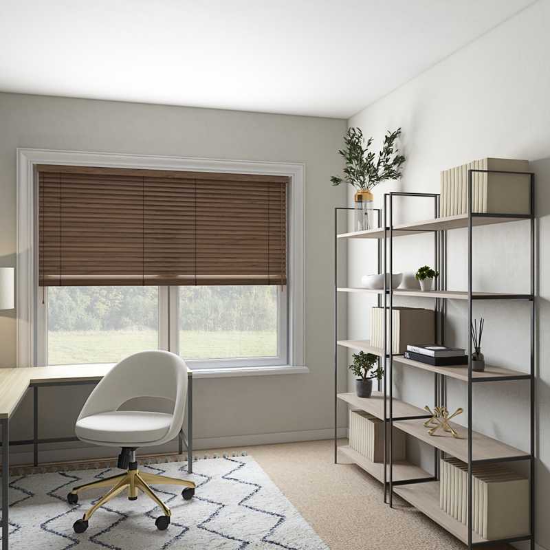 Classic, Bohemian, Midcentury Modern Office Design by Havenly Interior Designer Madeline