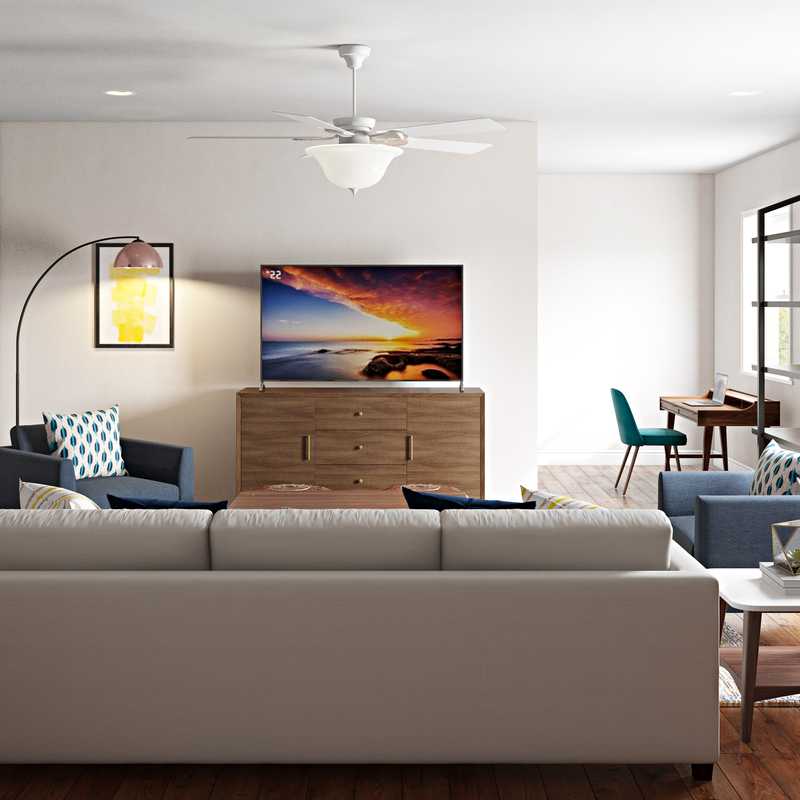 Eclectic, Midcentury Modern Living Room Design by Havenly Interior Designer Chanel