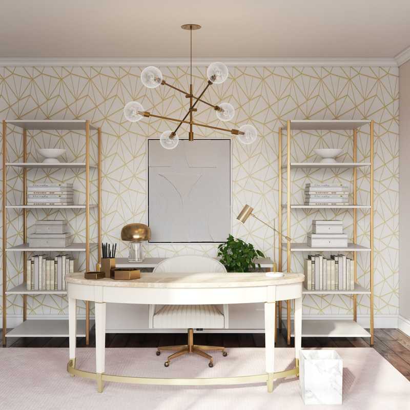 Modern, Eclectic, Bohemian, Midcentury Modern Office Design by Havenly Interior Designer Savannah