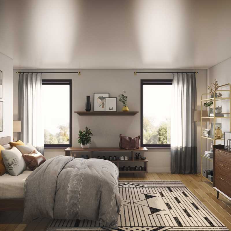 Bohemian, Midcentury Modern Bedroom Design by Havenly Interior Designer Masooma