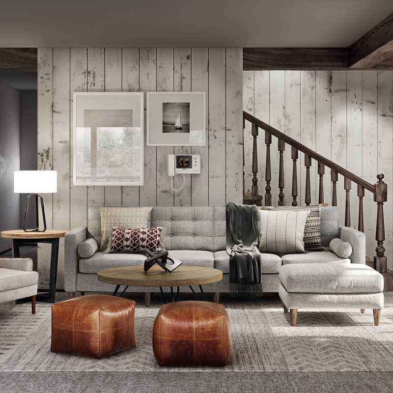 Modern, Rustic Living Room Design by Havenly Interior Designer Jessie