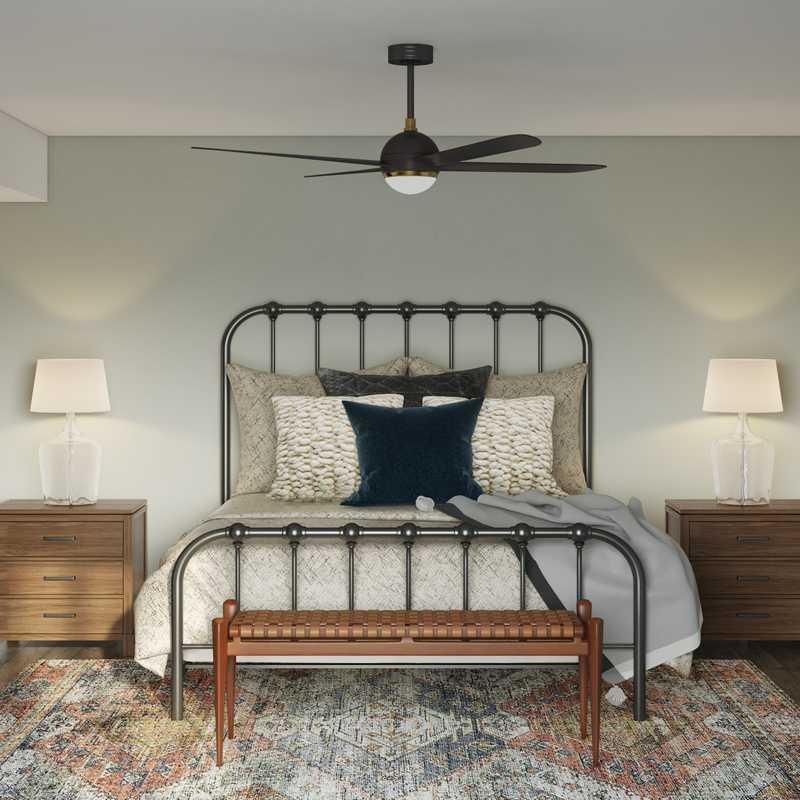 Bohemian, Farmhouse, Transitional, Global Bedroom Design by Havenly Interior Designer Lyndsi