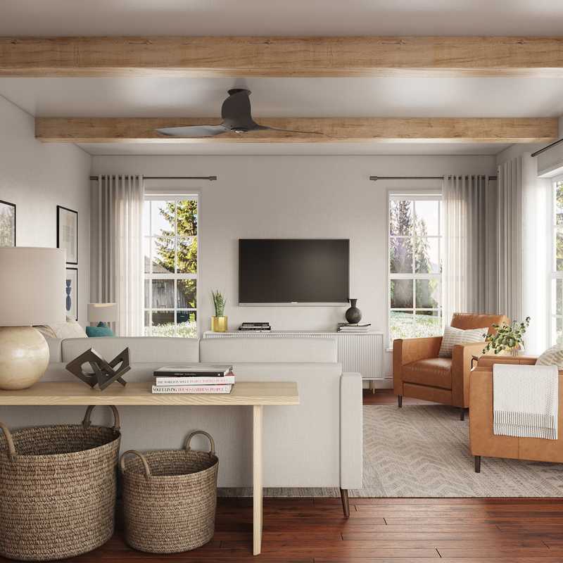 Modern, Midcentury Modern Living Room Design by Havenly Interior Designer Jessie