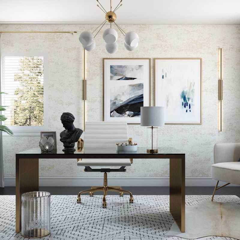 Contemporary, Modern, Preppy Office Design by Havenly Interior Designer Karen