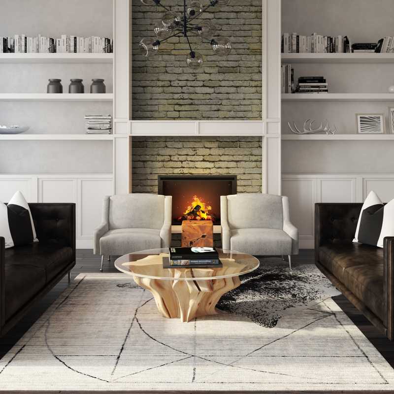 Contemporary, Glam Living Room Design by Havenly Interior Designer Monica