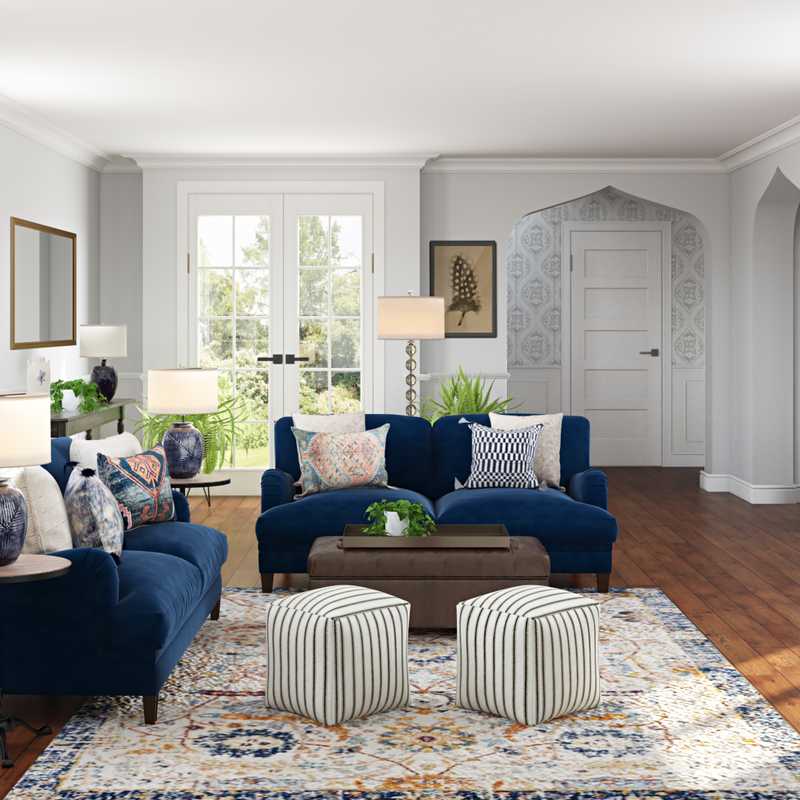 Eclectic, Vintage Living Room Design by Havenly Interior Designer Erin