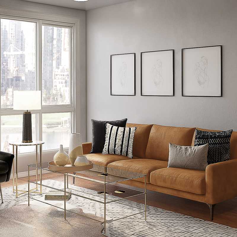 Modern, Industrial Living Room Design by Havenly Interior Designer Madison