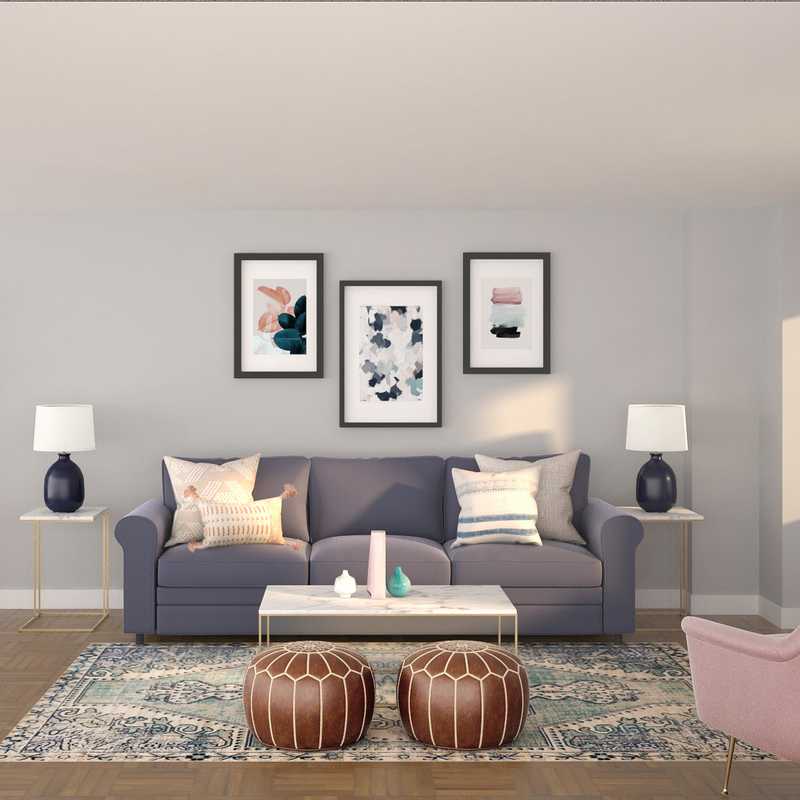 Bohemian Living Room Design by Havenly Interior Designer Catherine