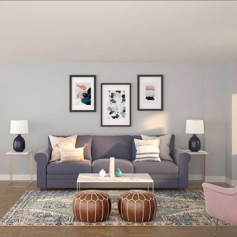 Bohemian Living Room Design by Havenly Interior Designer Catherine