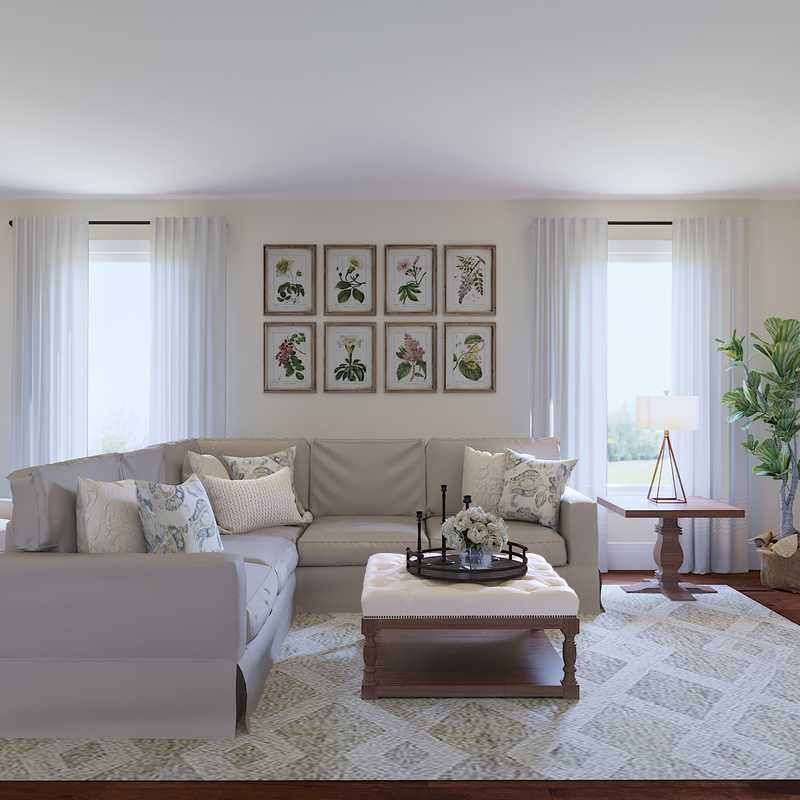 Classic, Farmhouse Living Room Design by Havenly Interior Designer Emma