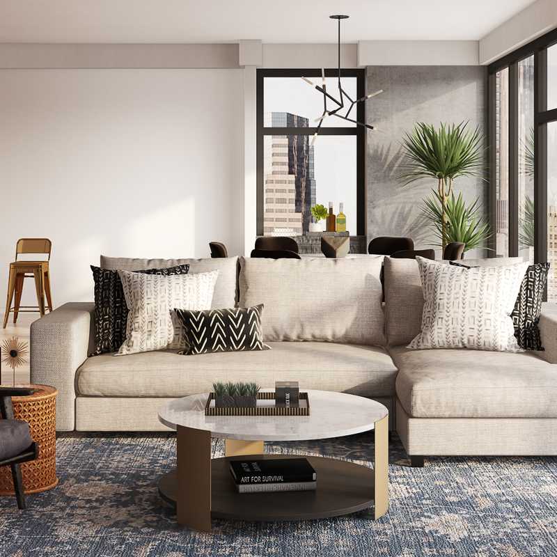 Modern, Glam Living Room Design by Havenly Interior Designer Levi