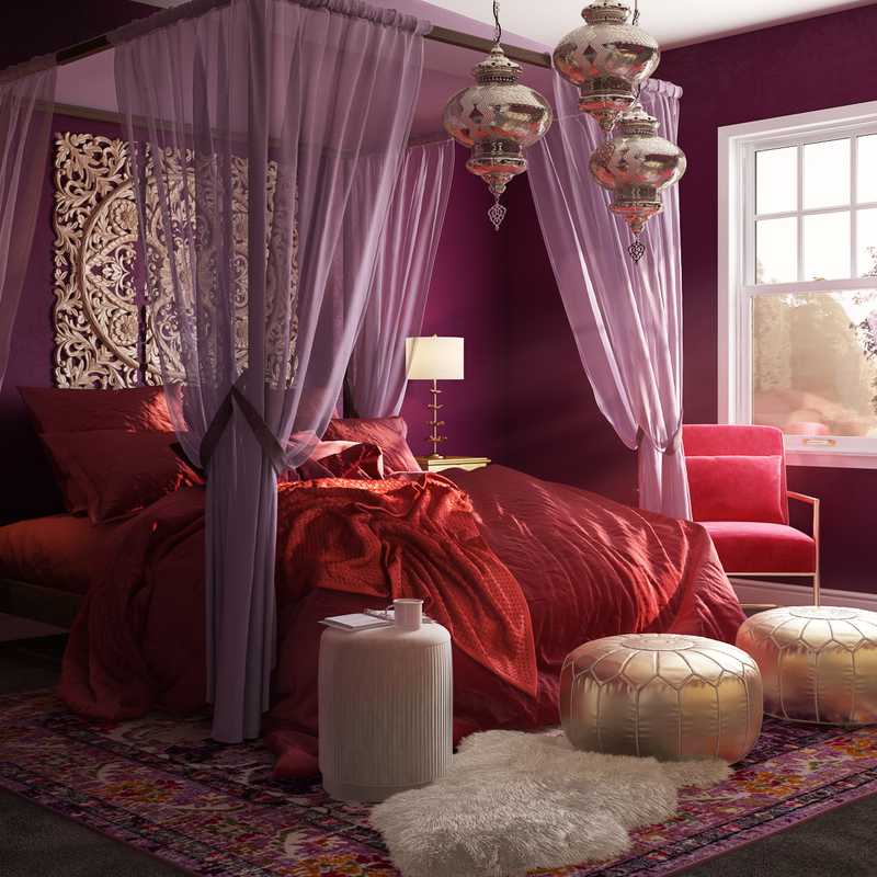 Eclectic, Bohemian, Glam Bedroom Design by Havenly Interior Designer Ghianella