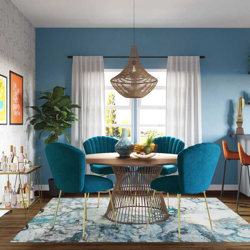 Eclectic, Midcentury Modern Dining Room Design by Havenly Interior Designer Catrina