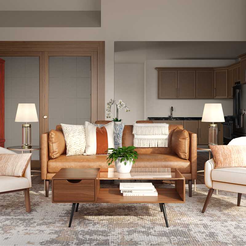 Modern, Rustic, Midcentury Modern Living Room Design by Havenly Interior Designer Nicolle