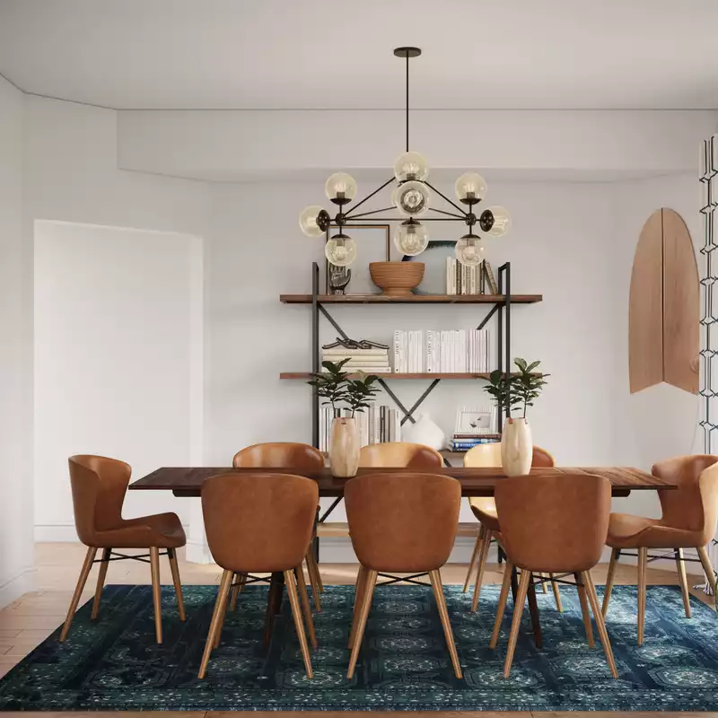 Eclectic, Glam, Midcentury Modern Dining Room Design by Havenly Interior Designer Natalie