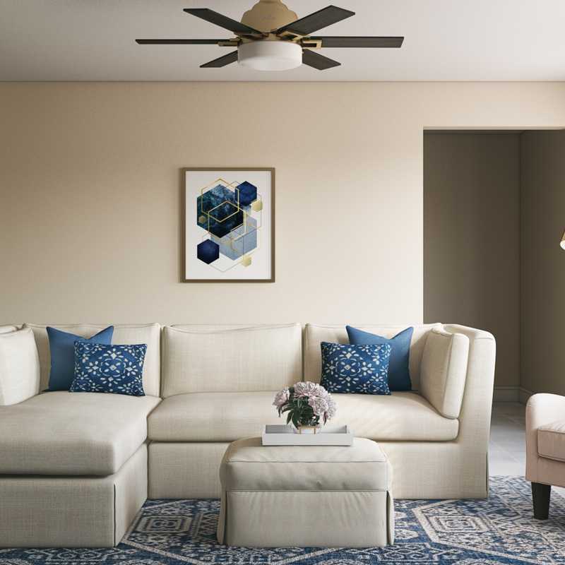 Modern, Farmhouse Living Room Design by Havenly Interior Designer Austin