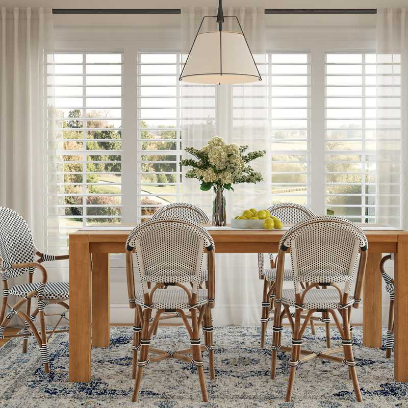 Coastal, Farmhouse, Transitional Dining Room Design by Havenly Interior Designer Yoseika