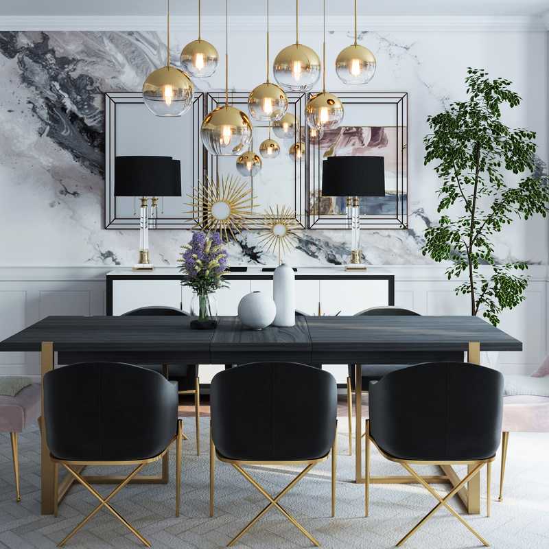 Glam Dining Room Design by Havenly Interior Designer Kamila
