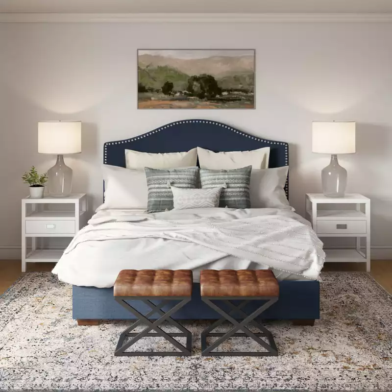 Eclectic, Transitional Bedroom Design by Havenly Interior Designer Natalie