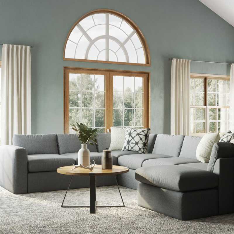 Rustic, Transitional Living Room Design by Havenly Interior Designer Brea