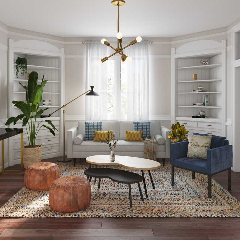 Midcentury Modern Living Room Design by Havenly Interior Designer Weiran