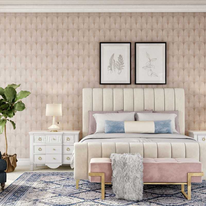 Classic, Glam, Transitional, Preppy Bedroom Design by Havenly Interior Designer Adrian