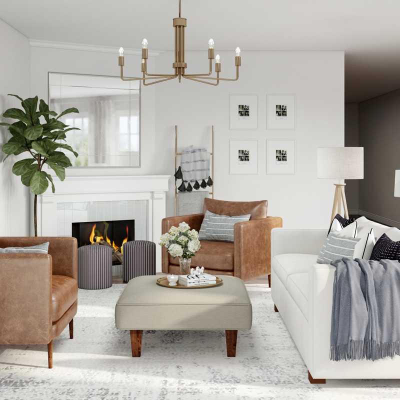 Eclectic, Transitional Living Room Design by Havenly Interior Designer Vivian
