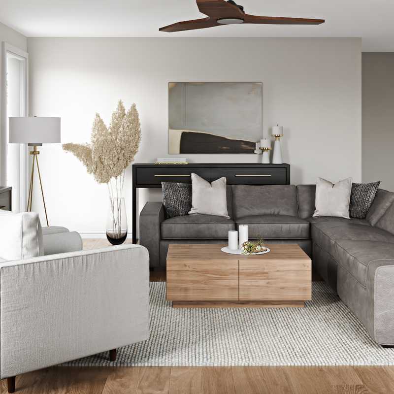 Contemporary, Scandinavian Living Room Design by Havenly Interior Designer Kyla