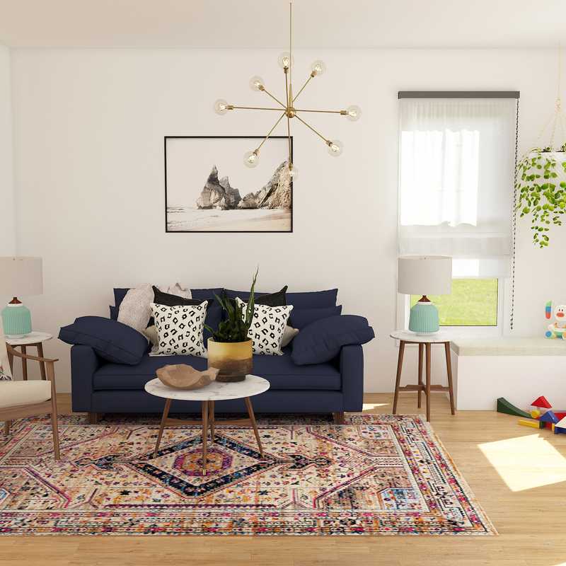 Eclectic, Global, Midcentury Modern Living Room Design by Havenly Interior Designer Isabella