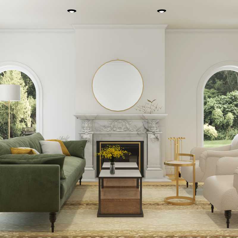 Glam, Traditional, Transitional Living Room Design by Havenly Interior Designer Karen